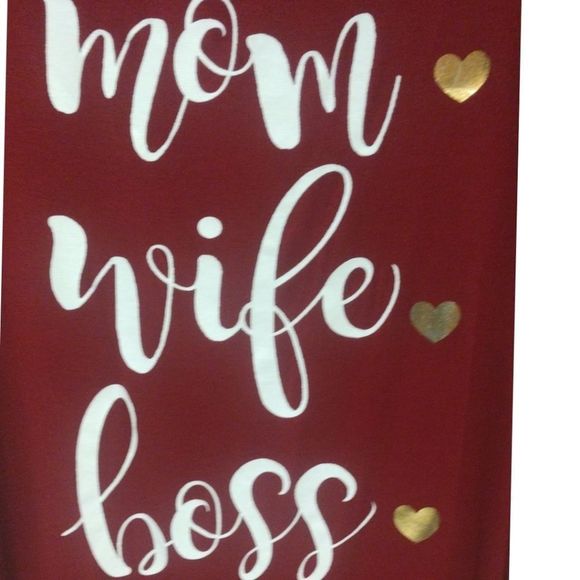 MOM WIFE BOSS Graphic Maternity Soft Shirt Size XL French Pastry NWT Soft & Comf - Picture 4 of 7